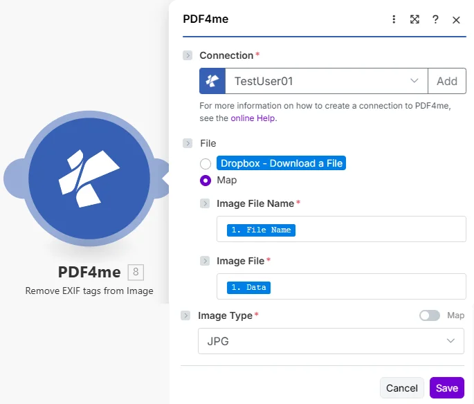 Clique para ampliar Remover tags EXIF
